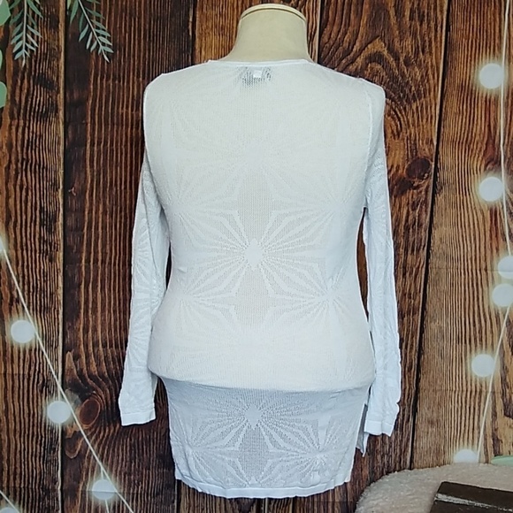 WHITE Stretchy Sheer Knit Top, Size XL - Ally NYC - Picture 3 of 7